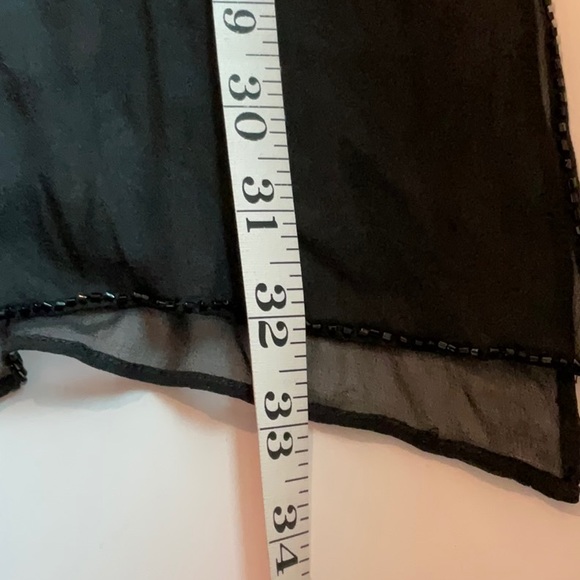 Black Silk bead trimmed scarf - Picture 7 of 9